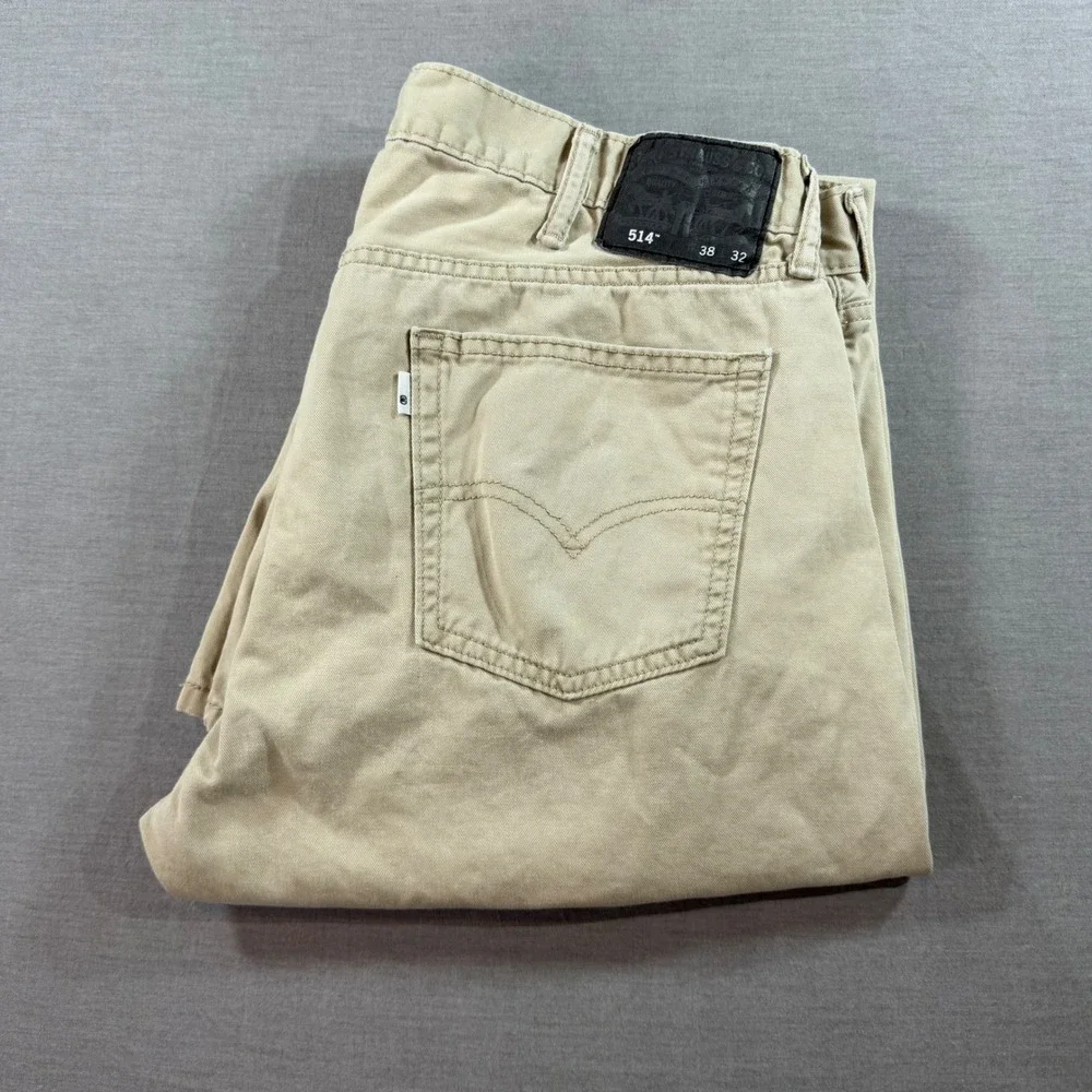 Levi's‎ 514 Straight Fit Pants Mens 38x32 Tan Excellent Khaki Chinos 2094